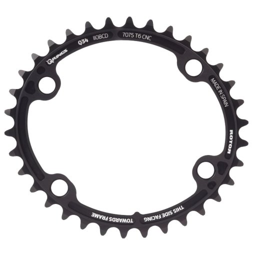 Immagine prodotto da Rotor Q-Rings ALDHU 3D+ Inner Road Chainring - BCD 110x4 - oval - black