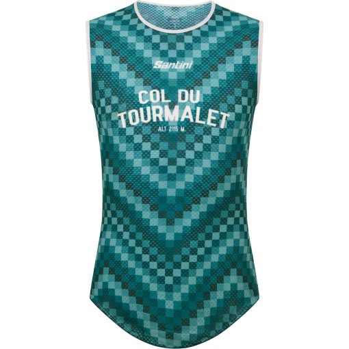 Photo produit de Santini Mj Col Du Tourmalet Maillot de corps sans manches pour hommes - Tour de France™ 2026 Collection MJ002GLLCDT - green VE