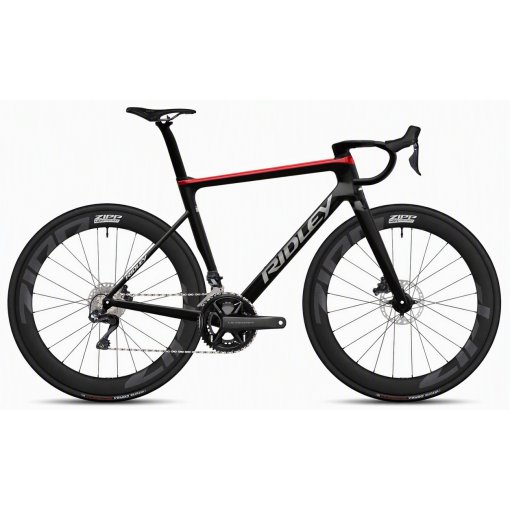 Foto de Ridley FALCN RS - Bicicleta de carretera de carbono - 2026 - Black / Candy Red - Ultegra Di2 / Zipp / Vittoria