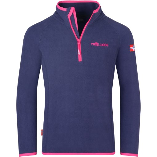 Foto de Trollkids Jersey Polar con Cremallera Media Niño - Nordland - Deep Violet/Dark Pink