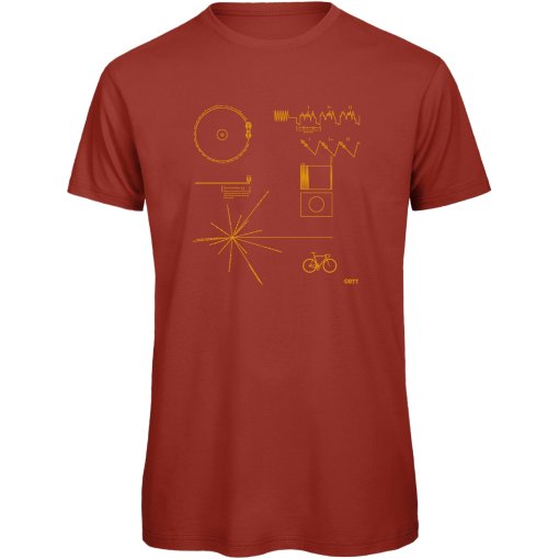 Photo produit de RTTshirts T-Shirt Cycliste Homme - Voyager - brick red