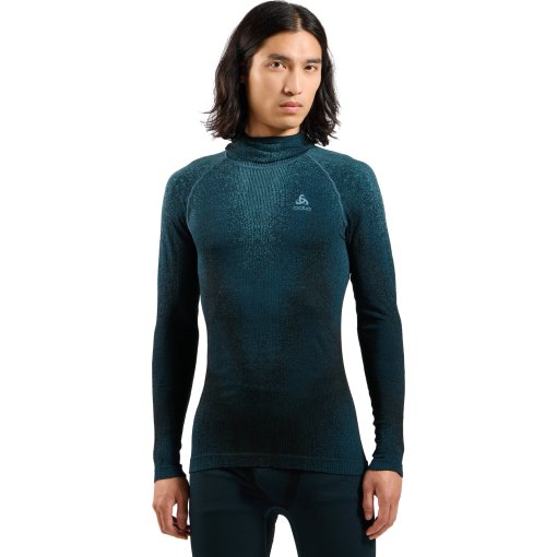 Foto de Odlo Camiseta Interior Manga Larga con Pasamontaña Hombre - POW Blackcomb - provincial blue