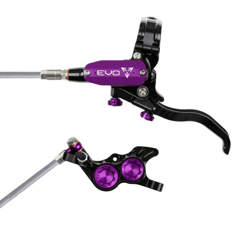 Foto de Hope Freno de disco Tech 4 EVO GR4 | Manguera de acero - negro/morado - Palanca a la izquierda