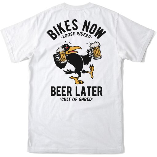 Immagine prodotto da Loose Riders Maglietta Uomo - Beer Now Tech - Drinky Crow White