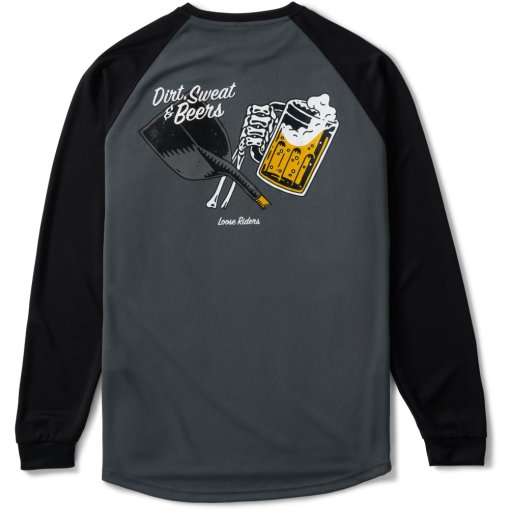 Immagine prodotto da Loose Riders Maglia a Maniche Lunghe Uomo - Grip It! - Dirt Sweat &amp; Beers Grey