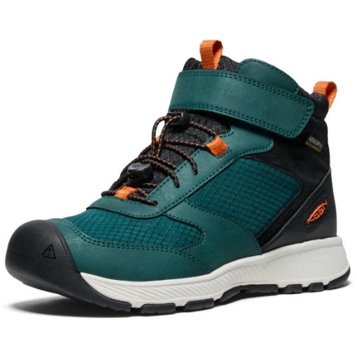 Foto de KEEN  Zapatillas Jóvenes - Skua Mid Waterproof - Ponderosa Pine / Gold Flame