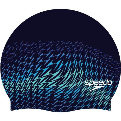 Produktbild von Speedo Slogan PRT Silikon Badekappe - peacoat flowing boom