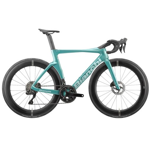 Picture of Bianchi OLTRE COMP - 105 Di2 - Carbon Road Bike - 2027 - celeste metallico / logo ck16 - full glossy