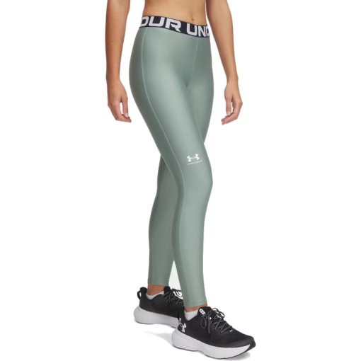 Foto de Under Armour Leggings Mujer - HeatGear® - Silica Green/Blanco