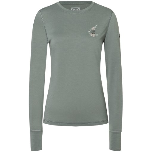 Photo produit de SUPER.NATURAL Maillot de Corps Manches Longues Femme - Tundra175 Bunny - Eucalyptus/Various