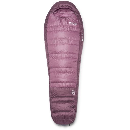 Imagen de Rab Alpine -6C / 20F Saco de dormir de plumas Mujer - Regular - Cremallera izquierda - iris/dark iris