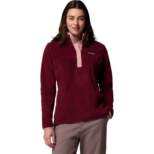 Produktbild von Columbia Benton Springs 1/2 Snap Pullover II Damen - Rich Wine/Eraser Pink