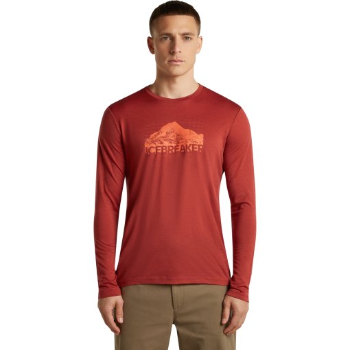 Productfoto van Icebreaker Merino 150 Tech Lite T-shirt met lange mouwen Aoraki Explorer voor heren - Agate