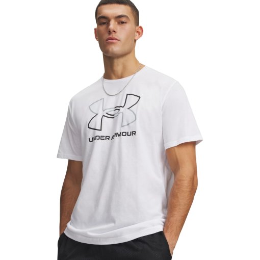 Image of Under Armour UA Foundation Short Sleeve Shirt Men - White/Mod Gray/Black