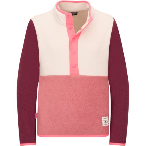 Productfoto van Trollkids Flekkefjord Half Zip Trui voor kinderen - Frozen Berry/Sandstone