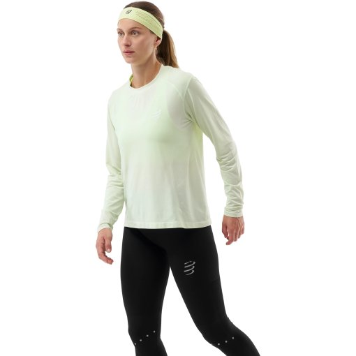 Foto de Compressport Camiseta de Manga Larga Mujer - Performance Running - almost aqua/reflective white