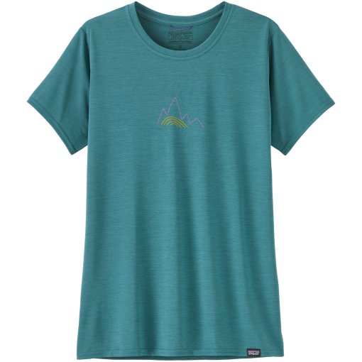 Produktbild von Patagonia Cap Cool Daily Graphic Shirt Damen - Lands - Berm Logo: Wetland Blue X-Dye