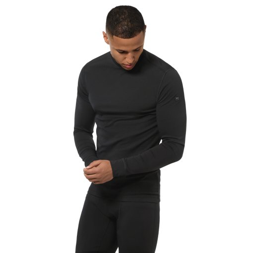 Produktbild von SUPER.NATURAL Lux Base Langarm-Unterhemd Herren - Jet Black