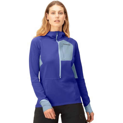 Foto de Norrona Camiseta de Manga Larga Polar Mujer - senja warm1 Hood - Royal Blue