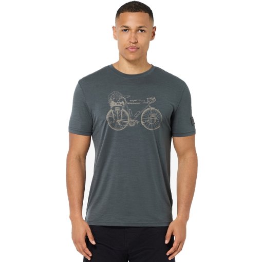 Produktbild von SUPER.NATURAL Wander Wheel BIO J TEE T-Shirt Herren - Turbulence Blue/Vintage Khaki Melange