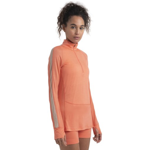 Foto de Icebreaker Camiseta Manga Larga Mujer - Merino 125 ZoneKnit™ Half Zip - Tang/Praline
