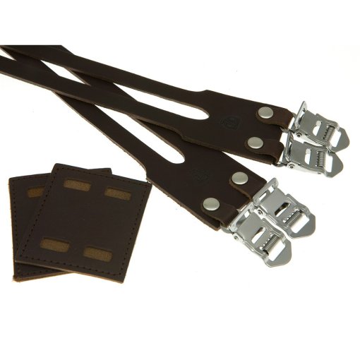 Immagine prodotto da BLB Cinghie per Pedali - Double Leather Straps - marrone scuro