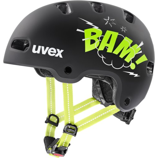 Productfoto van Uvex kid 4 style Kinder-fietshelm - bam black-lime matt