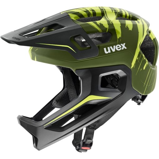 Produktbild von Uvex react jr. Fullface Fahrradhelm Kinder - dark olive matt