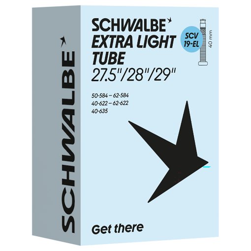 Photo produit de Schwalbe Chambre à Air - No. 19-EL (Extra Light) | 27.5&quot;/28&quot;/29&quot; - 40/62-584/635 | SCV (Clik Valve)