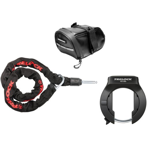Photo produit de Trelock RS 561 AZ Protect-O-Connect Antivol du cadre/ZR 355 Chaîne vélo enfichable/Ensemble de sacoches - 100 cm
