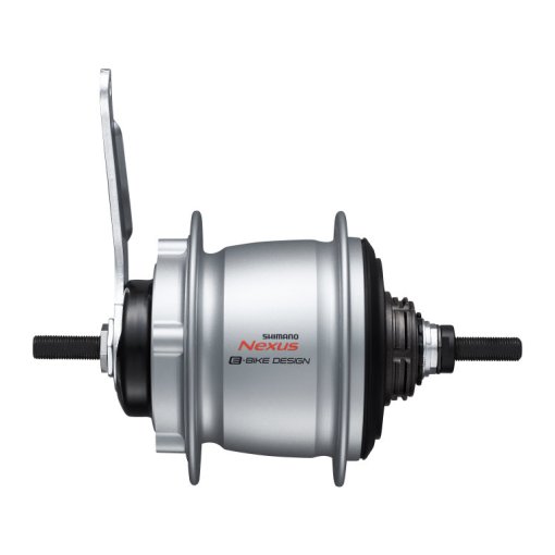 Foto de Shimano Nexus STePS SG-C7002-5CD E-Bike Buje con cambios internos - Freno de Contrapedal / 5 Tornillos - 135mm Eje Sólido - 5 Velocidades - 36 Agujeros - plata