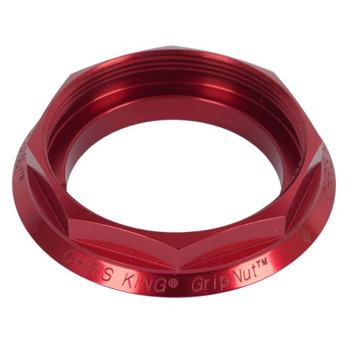 Zdjęcie: Chris King GripNut Pierścień regulacyjny zestawu słuchawkowego rowerowego - 1 1/8&quot; - red - Sotto Voce