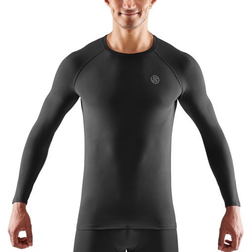 Foto de SKINS 3-Series Camiseta de Manga Larga Sleepwear Hombre - Negro