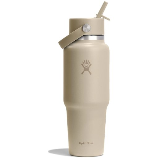 Foto de Hydro Flask 32oz Bidón Térmico - Wide Mouth Travel + Tapa Flex Straw - 946ml - Oat