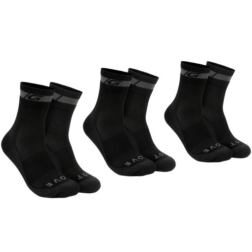 Produktbild von GripGrab Merino Regular Cut Socken - 3er Pack - Schwarz
