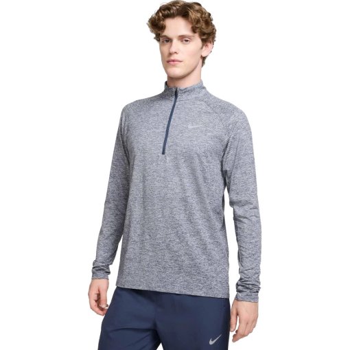 Foto de Nike Camiseta Manga Larga Hombre - Dri-FIT Stride 1/2-Zip - thunder blue/heather/reflective silver HV2180-437