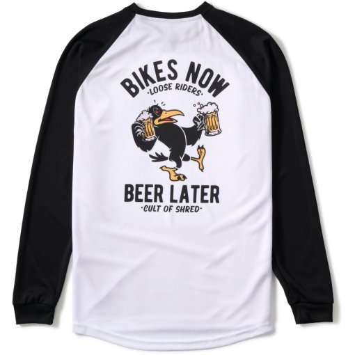 Immagine prodotto da Loose Riders Maglia a Maniche Lunghe Uomo - Grip It! - Drinky Crow White