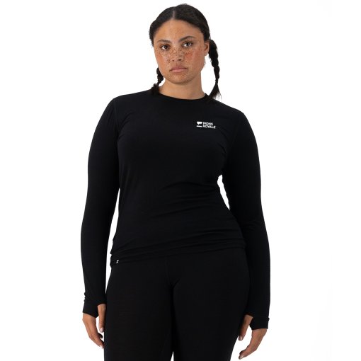 Foto de Mons Royale Camiseta Interior Manga Larga Mujer - Cascade Merino - negro