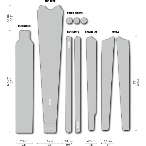 Immagine prodotto da DYEDBRO Gravel Kit Protezione Telaio CLEAR - bianco opaco