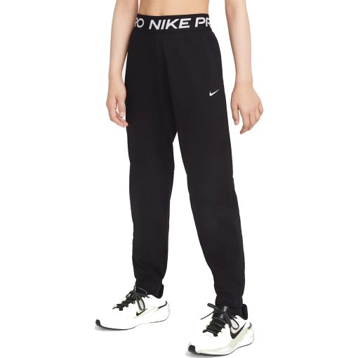 Productfoto van Nike Pro Fleece Dri-FIT Joggingbroek voor kinderen - zwart/zwart/zwart/wit HV0289-011