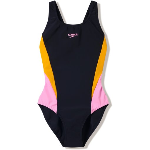 Picture of Speedo Colourblock Splice Muscleback Swimsuit Women - anthracite/creamsicle/hope