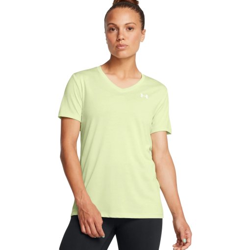 Immagine prodotto da Under Armour Maglia a Maniche Corte Donna - UA Tech™ Twist V-Neck - Retro Green/Bianco