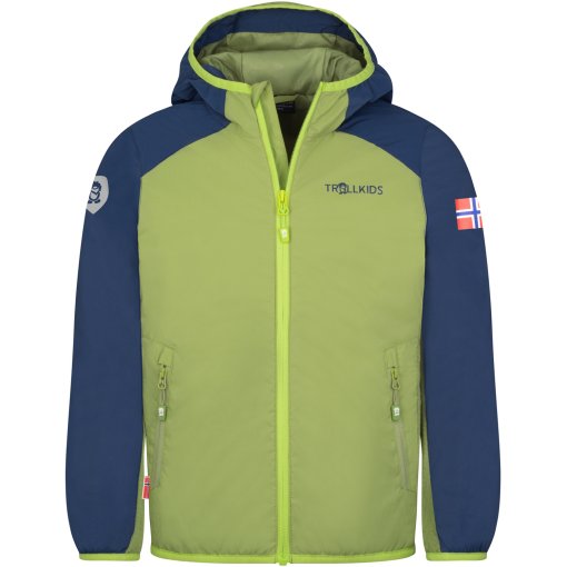 Foto de Trollkids Chaqueta Niño - Halsafjord - Kiwi/Mystic Blue/Green Lizard