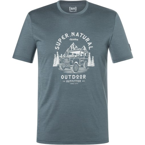 Foto de SUPER.NATURAL Camiseta Hombre - Landi Bio - Turbulence Blue/Feather Grey