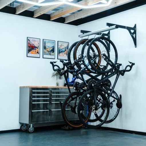 Borgen fiets muurbeugel Verticaal geschikt voor alle fietsen, bijv. e-bike, mountainbike, racefiets, traploos verstelbaar, fiets muurbeugel