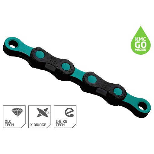 Immagine prodotto da KMC Catena - DLC - WAXED | 12 Velocità - nero/celeste
