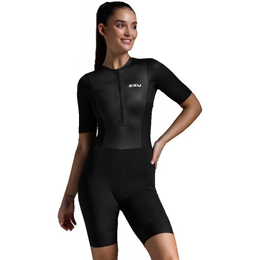 Immagine prodotto da 2XU Tuta da Triathlon Donna - Aero Hex Sleeved - nero/bianco