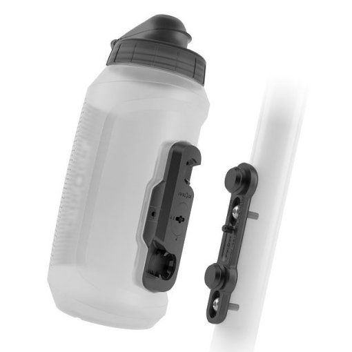 Produktbild von Fidlock Twist Set Trinkflasche 750ml Compact + Twist Bike Base Halterung - weiß transparent