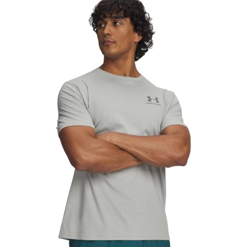 Productfoto van Under Armour UA Sportstyle Left Chest Shirt met korte mouwen heren - Titanium/Clay Green