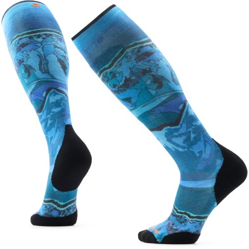 Produktbild von SmartWool Targeted Cushion Storm Peak Print OTC Skisocken - P43 nightfall blue